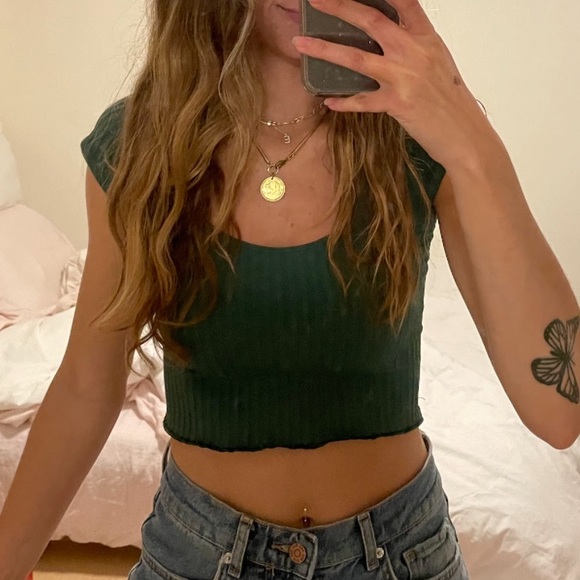 Urban Outfitters / Out from under green cropped baby tee size S - Picture 6 of 6